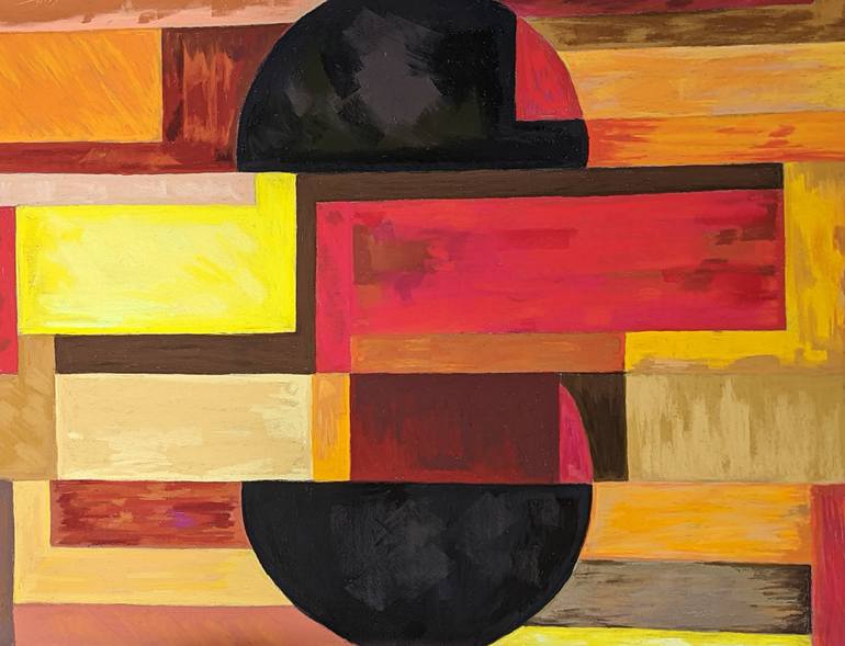 Original Geometric Abstract Mixed Media by Trish Bonnette
