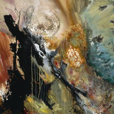 Original Abstract Expressionism Abstract Mixed Media by Mara Galvao