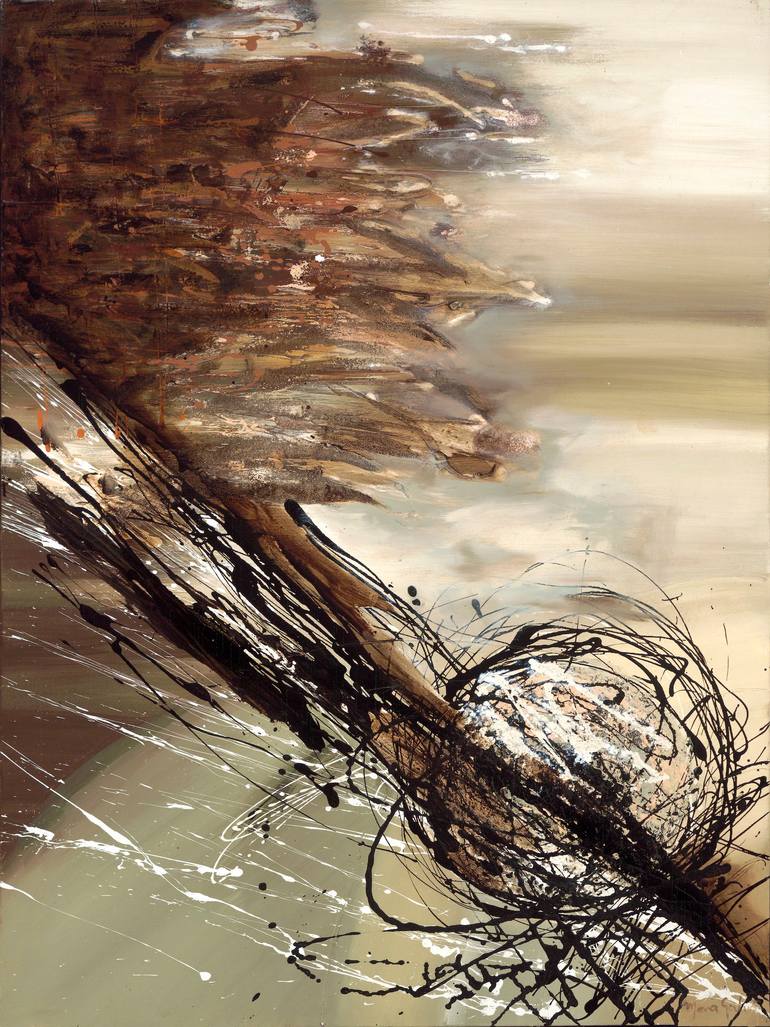 Original Abstract Painting by Mara Galvao | Abstract Art on Canvas | The Night Before