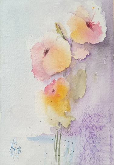 Original Fine Art Floral Paintings by Liliana Blarasin