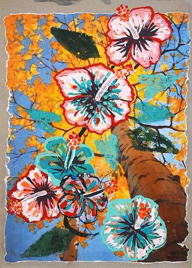 Original Conceptual Floral Painting by Pedro Gabiola