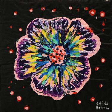 Original Expressionism Floral Painting by Pedro Gabiola