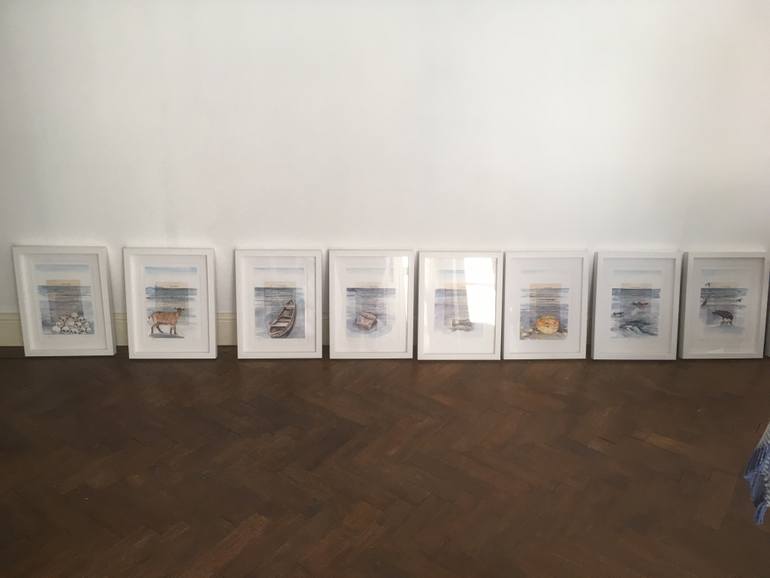 Original Contemporary Seascape Collage by Gail Astbury