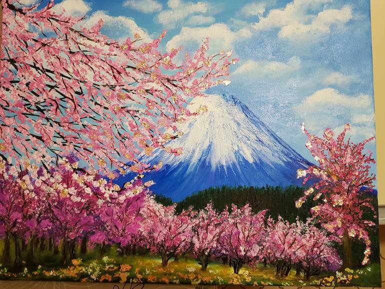 Cherry Blossom Painting by Oksana Omelchenko | Saatchi Art