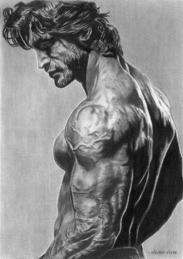 drawings of muscular men