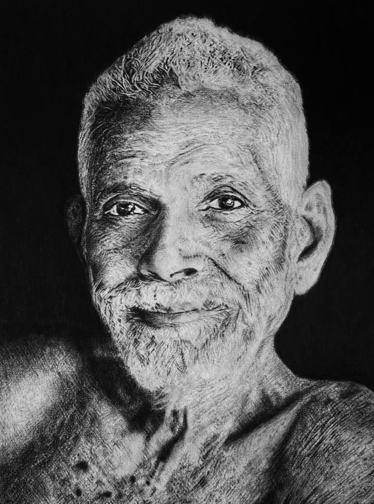 Pencil Sketch of Ramana Maharshi ( The Indian Sage) Drawing by Naveen ...