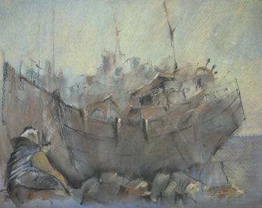 Print of Boat Paintings by Serhii Shcherbakov