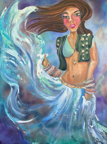 Original Art Nouveau Women Painting by Bobbie Rich