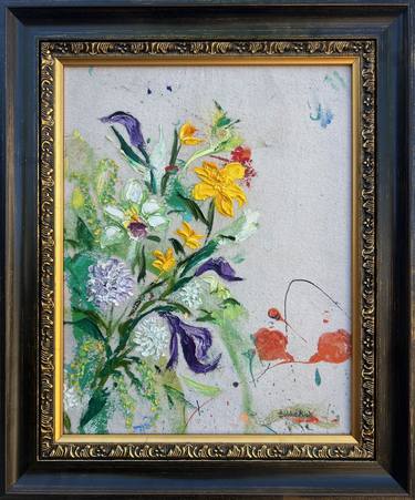 Original Art Nouveau Floral Painting by Bobbie Rich