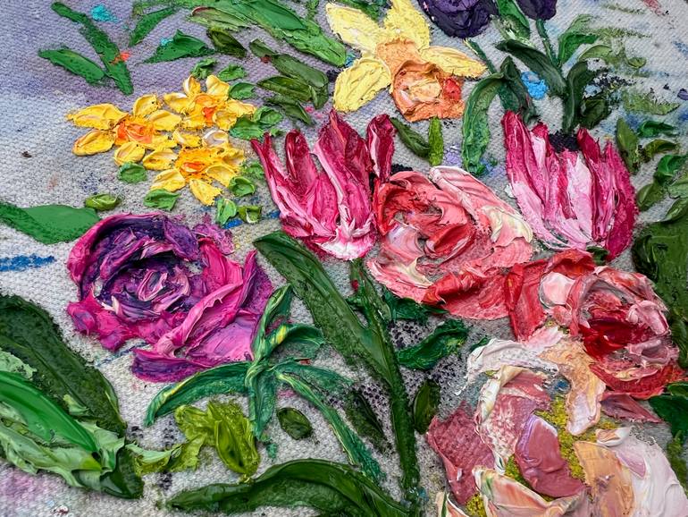 Original Art Nouveau Floral Painting by Bobbie Rich