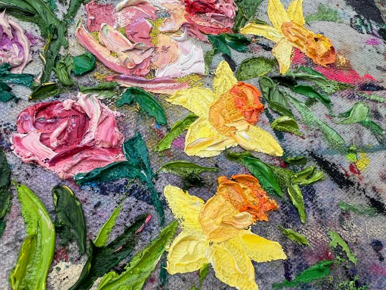 Original Art Nouveau Floral Painting by Bobbie Rich