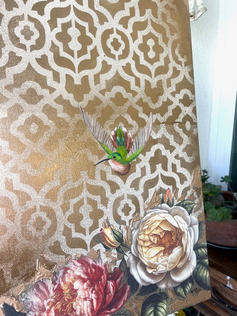 Original Art Deco Nature Mixed Media by Bobbie Rich