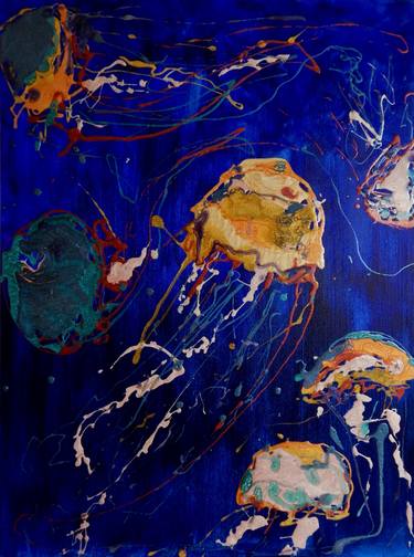 Original Abstract Fish Paintings by Bobbie Rich