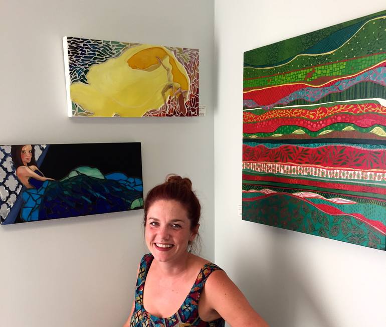 Original Folk Abstract Painting by Bobbie Rich