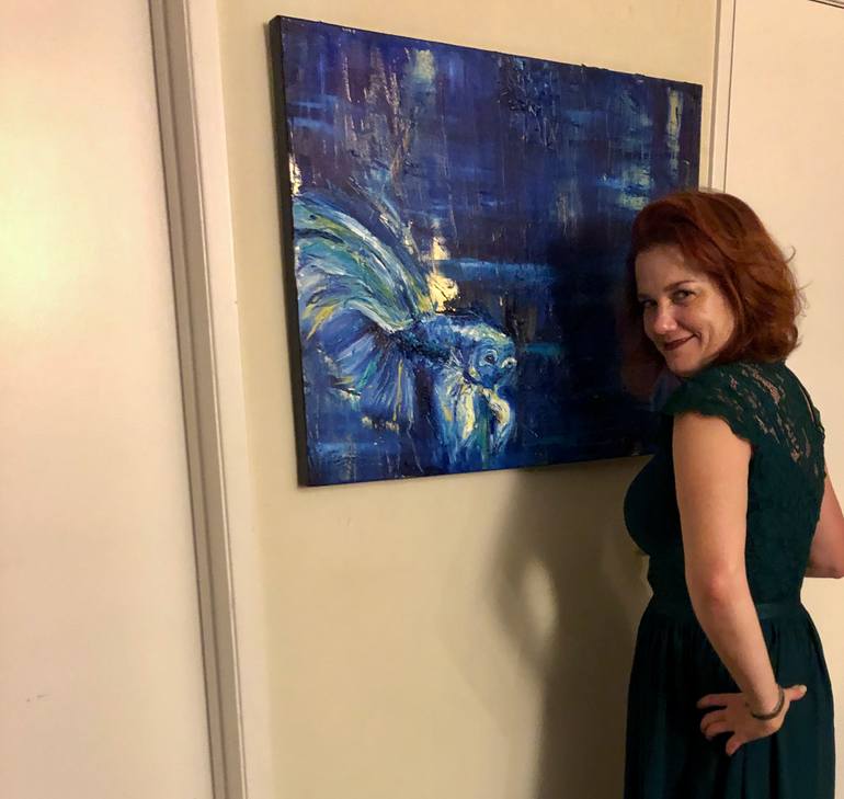 Original Abstract Expressionism Animal Painting by Bobbie Rich