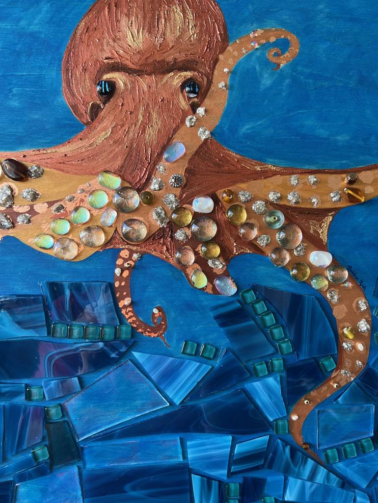 Original Art Deco Fish Painting by Bobbie Rich