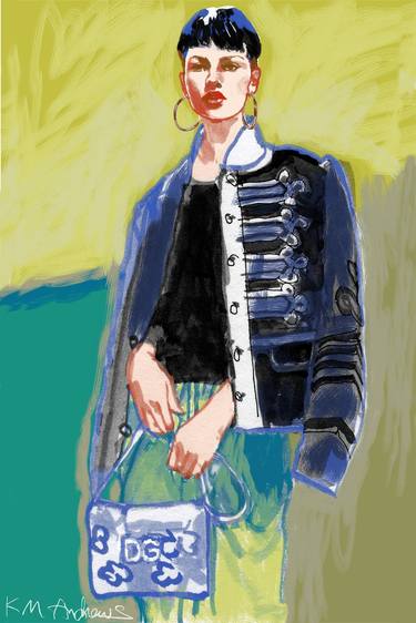 Original Illustration Fashion Painting by K M Andrews