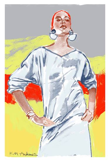 Original Figurative Fashion Painting by K M Andrews