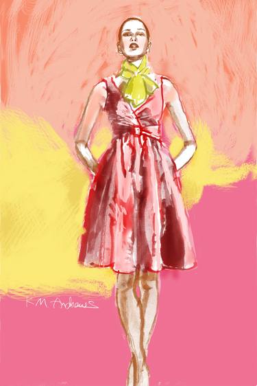 Original Figurative Fashion Paintings by K M Andrews
