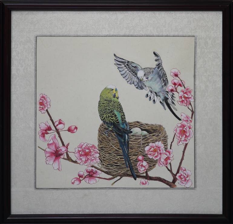 Original Art Deco Love Painting by Benben Cai