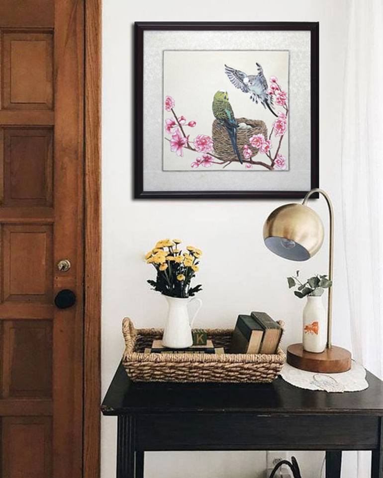 Original Art Deco Love Painting by Benben Cai