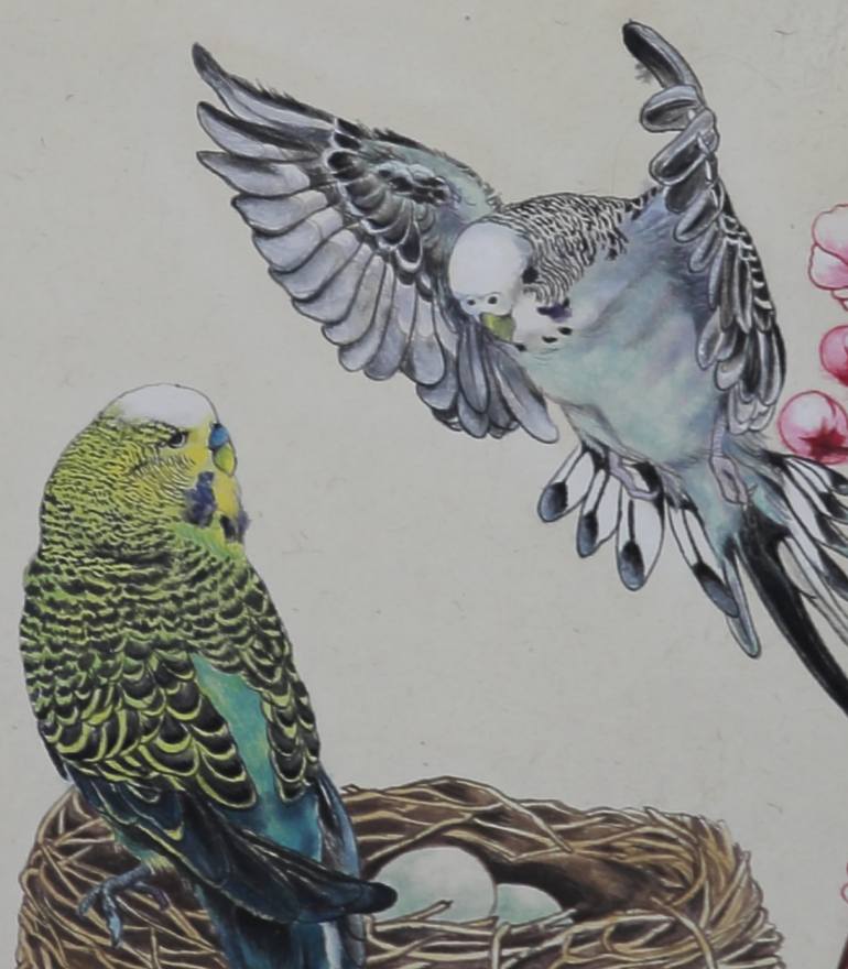 Original Art Deco Love Painting by Benben Cai