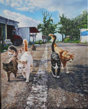 Print of Documentary Cats Paintings by Benben Cai