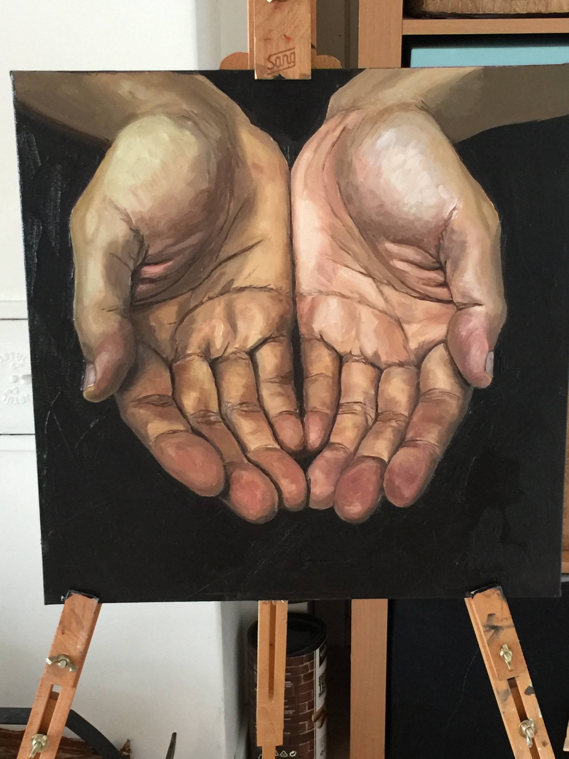 Receiving Hands Painting By Kesja Tabaczuk Saatchi Art