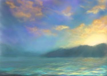 Print of Impressionism Seascape Mixed Media by Marta Nowicka
