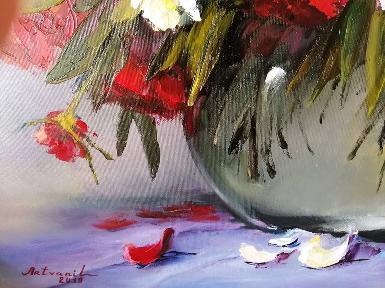 Original Impressionism Floral Painting by Olha Yefimova