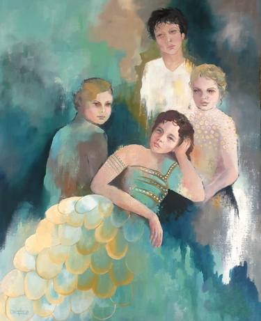 Original Family Painting by BARBARA DELAPLACE