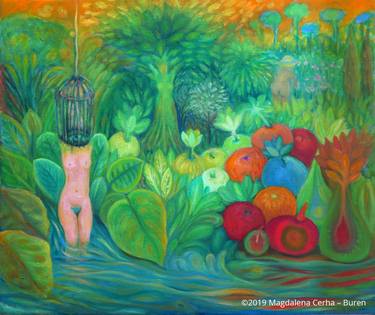 Original Abstract Expressionism Garden Paintings by Magdalena Cerha