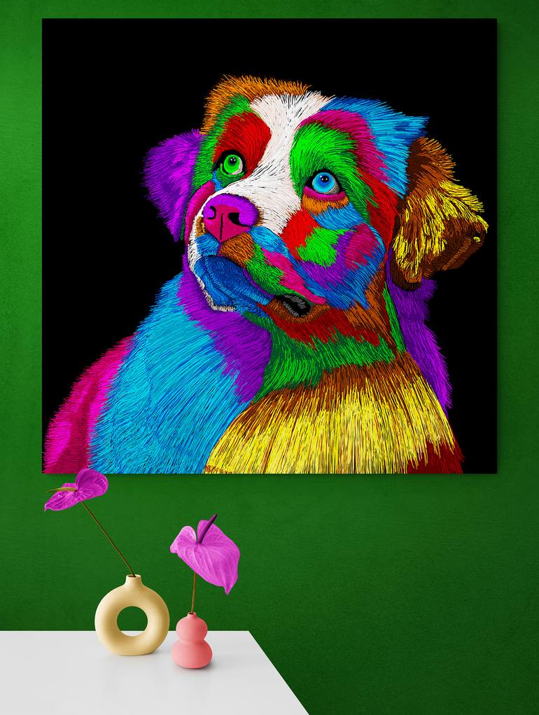 Original Figurative Dogs Digital by Vincent Zuniaga