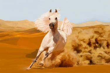 Arabian Horse in the Desert thumb