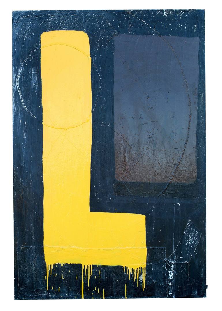 L Shape Painting Yellow L Painting by Sonia Smith | Saatchi Art