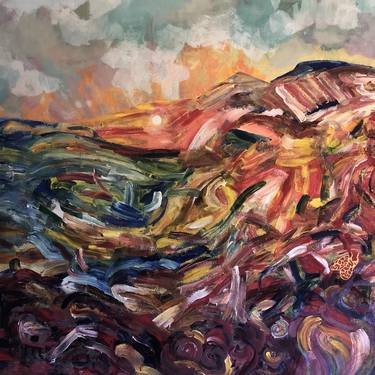 Original Abstract Expressionism Landscape Paintings by Marina Morza