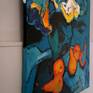 The picture is one of the series "Floral still lifes." These works are distinguished by bright decorativeness and illusory accuracy of the image of nature. The colors of the paintings reflect the real interrelations of objects, and through objects my attitude to the  world around is expressed.