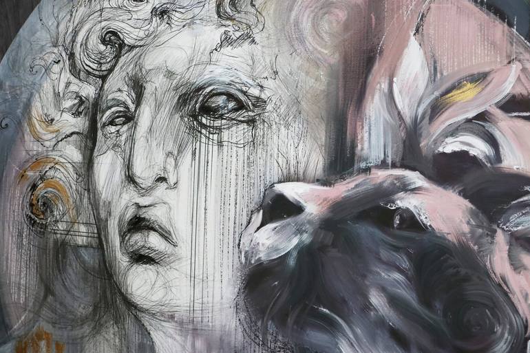 Original Classical Mythology Mixed Media by Anastasija Potorejko