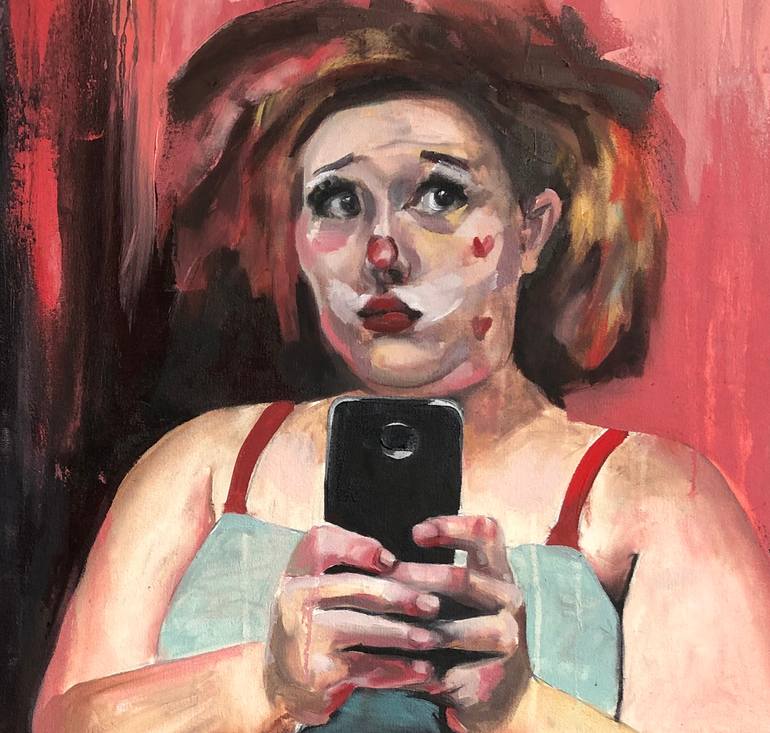 Original Expressionism Women Painting by Lizzie Wortham
