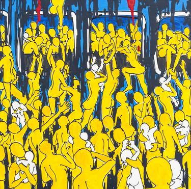 Human flow in Blue-Yellow - Limited Edition of 20 thumb