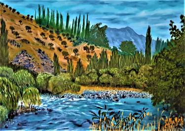Print of Fine Art Landscape Paintings by Sadriddin Mukhiddinov