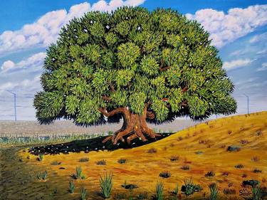 Oil Painting " Prophet’s Tree" on Linen Canvas, Size 48” x 32” thumb