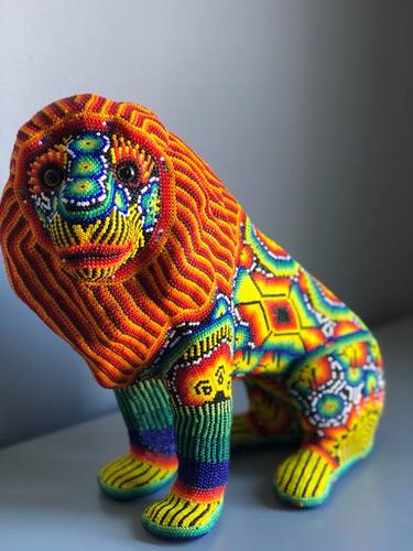 Huichol Art Lion thumb