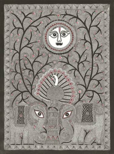 Print of Folk Nature Paintings by Sarita Devi