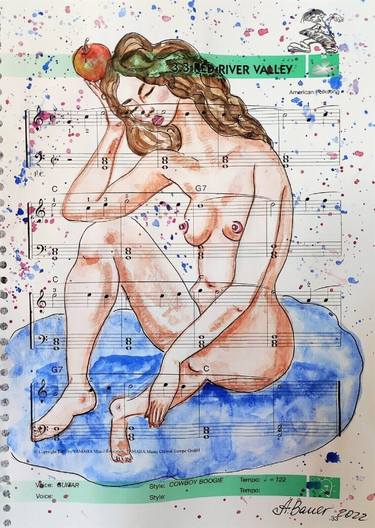 Original Figurative Nude Drawings by Anna Bauer