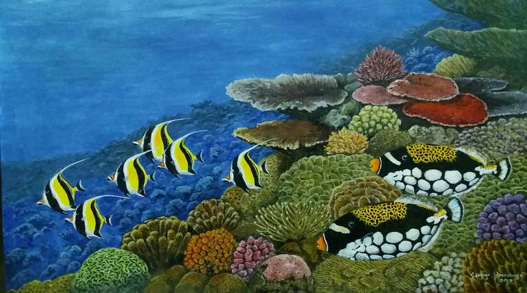 coral reef fish drawing