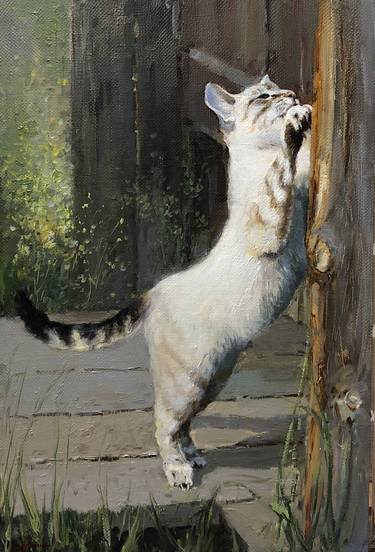 Original Fine Art Cats Paintings by Alexandr Prokopenko