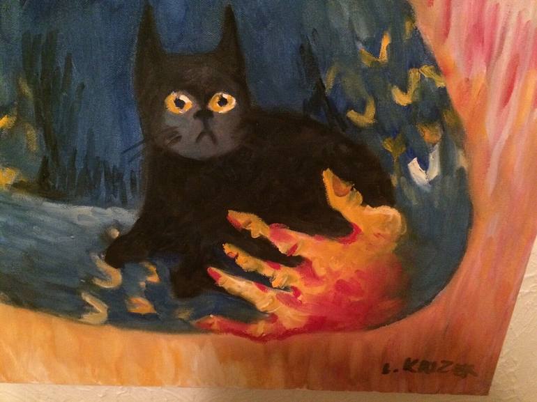 Original Cats Painting by Laraine Kaizer