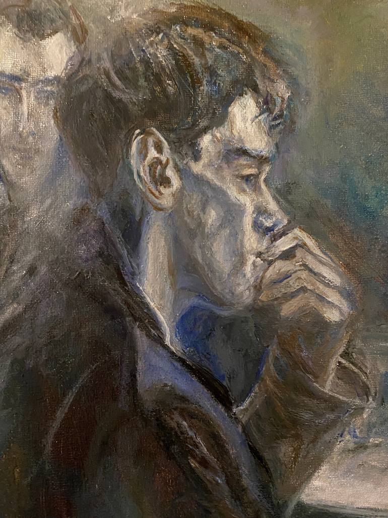 Original Abstract Expressionism Men Painting by Gina Son