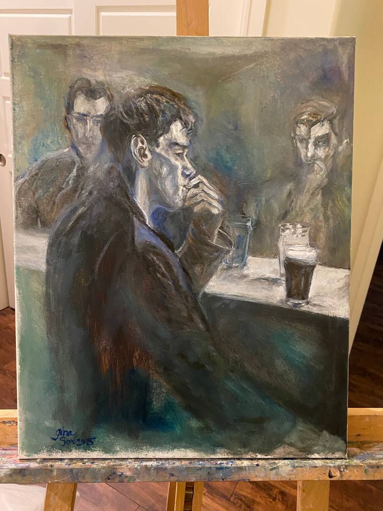 Original Abstract Expressionism Men Painting by Gina Son